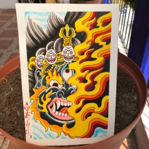 Pintura Japonesa Fuego