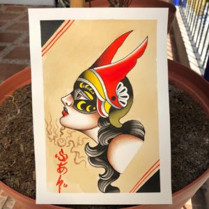 Pintura Mujer Con Antifaz